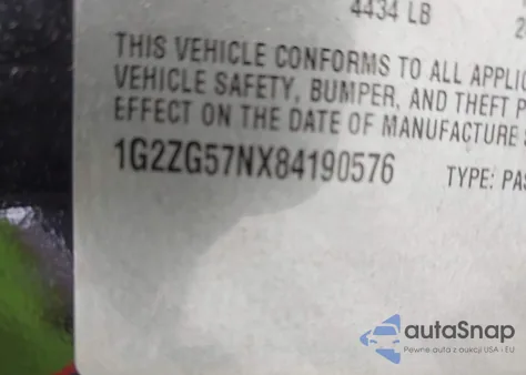 2008 Pontiac G6 from USA, damaged, VIN 1G2ZG57NX84190576